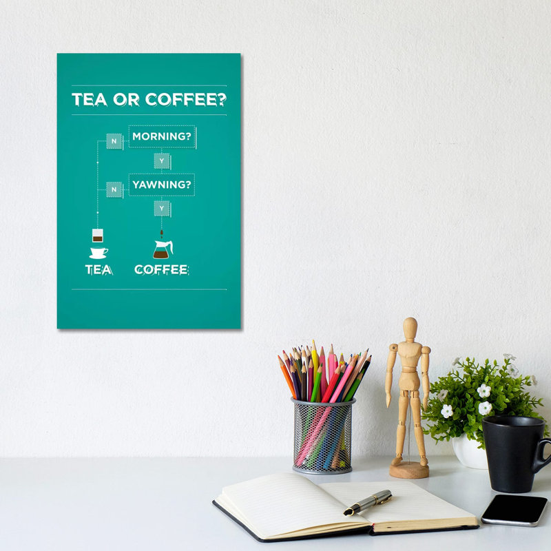Tea And Coffee by Stephen Wildish - Floater Frame Print on Canvas, 20.32 cm H x 30.48 cm W, Wrapped Canvas