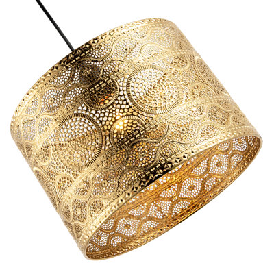 20 cm H Drum Lamp Shade ( Slip-On ) in Gold