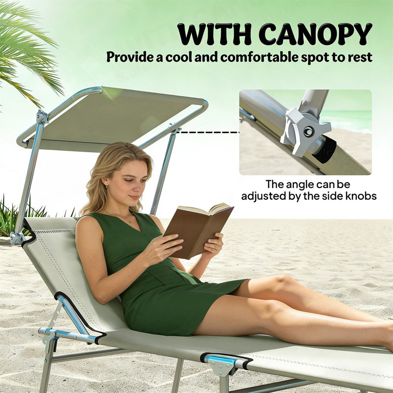 Chaise de bronzage pliante pour patio, chaise longue d'extérieur