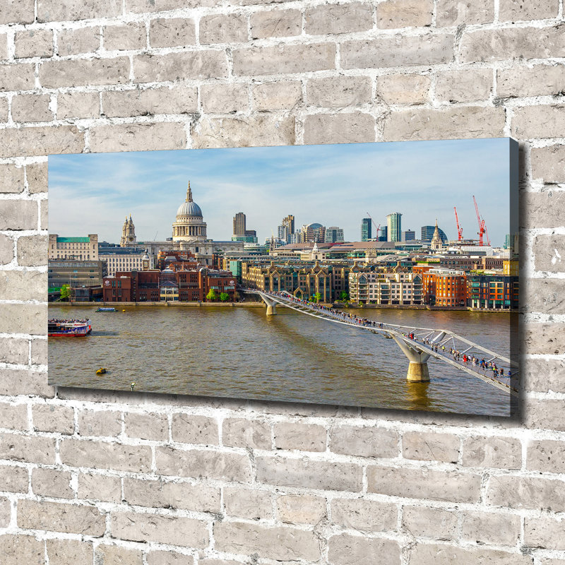 River Thames London - Print on Canvas, Canvas, 70cm H x 140cm W