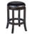 Swivel Upholstered Faux Leather Counter Stool with Solid Wood Frame