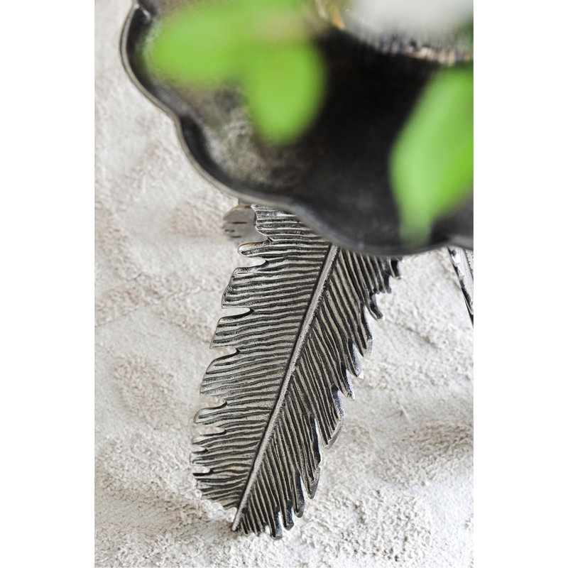 Table d'appoint feuille d'aluminium avec élégance antique argentée