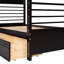 Lit superposé simple en bois massif avec rangement de tiroir fonctionnel - Tiroirs de couleur décoratifs pour chambre à coucher