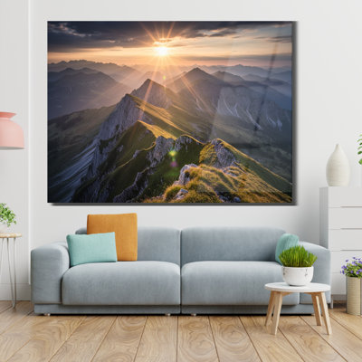 Art mural en verre trempé Mountain Sunrise
