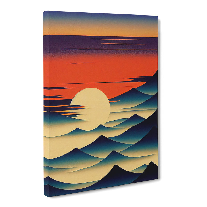 Munday Japanese Sunset Deco - Wrapped Canvas, 76cm H x 50cm W x 3cm D