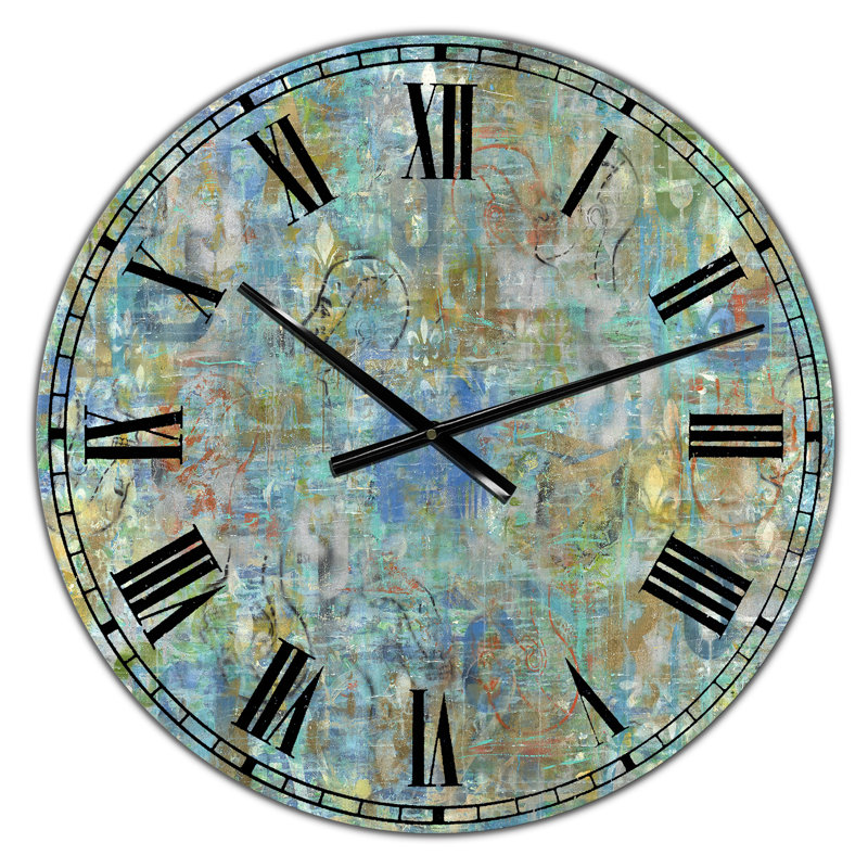 Mind Blown - Horloge ronde abstraite en métal, Surdimensionné
