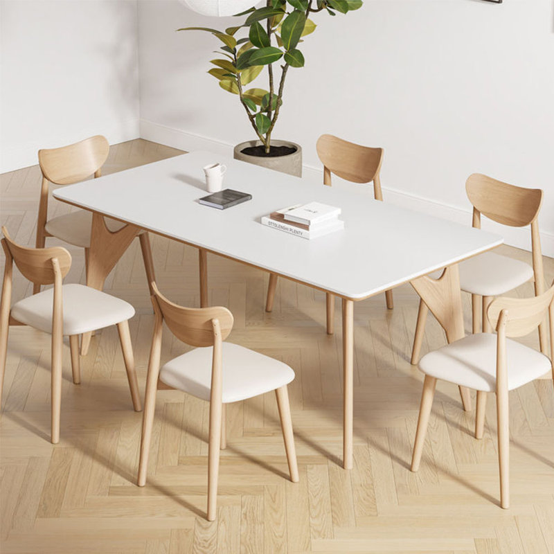 Ensemble de salle à manger rectangulaire en bois massif, H 29,52 po x L 55,11 po x l 31,49 po