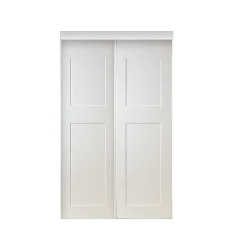 White 2-Panel  Prefinished Sliding Closet Door, 48"  x 80"