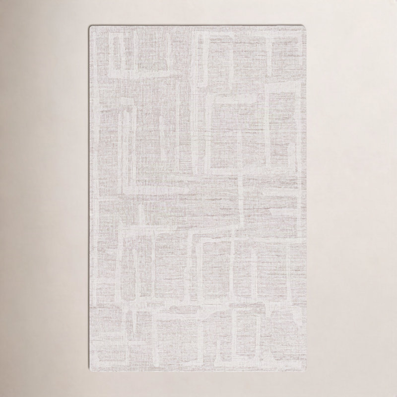 Galipeau Abstract Hand-Tufted Wool Pile Area Rug, Rectangle 5' x 8'