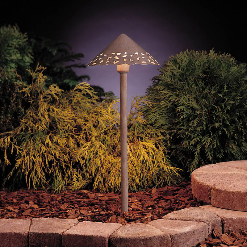 Addysin Textured Tannery Bronze Low Voltage Metal Pathway Light, Textured Tannery Bronze