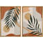 «Mid Century Modern Palm Leaf Geometric Abstract Plants», reproduction d'art sur toile encadrée 2 pièces