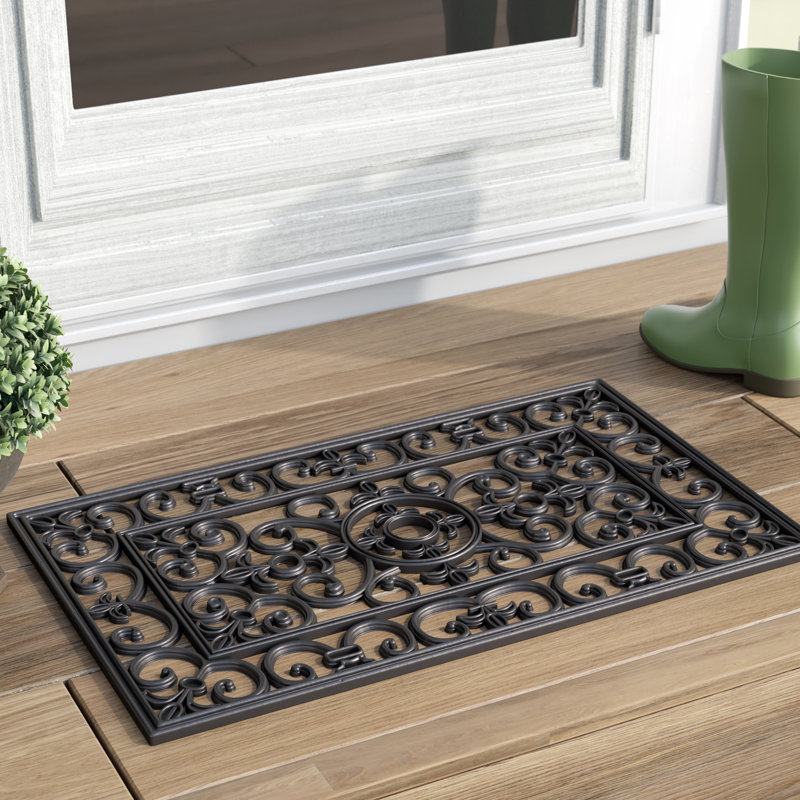 Tangier Non-Slip Floral Outdoor Doormat, Rectangle 1'6" x 2'6"