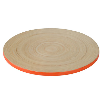 Griselda Bamboo Agate Ceramic Jute Leather Crystal Circle Round 1 Piece Trivet Set