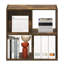 PELLI Book Shelf, 4 Cube Bookshelf with Open Back & Closed Back Cubes, 2 x 2 Storage Organizer Cabinet, 29.5 x 61.5 x 61.5 cm, for Living Room, Bedroom, Home Office, Amber Pine