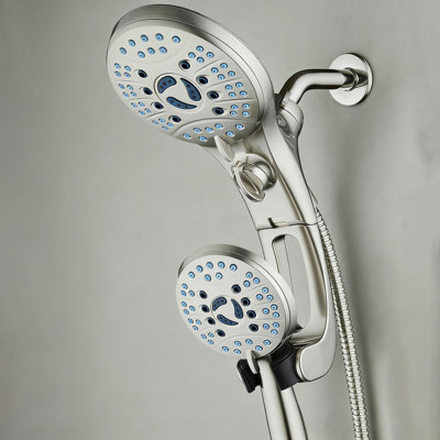 6-Setting 6" Shower Head, 8-Setting 5-Zone Hand Shower ,6 Ft Hose, 2.5 Gallons Per Minute