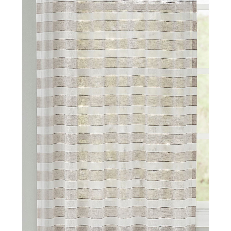 Tamio Semi Sheer Curtain Single Panel, Natural , 50'' W x 96'' L