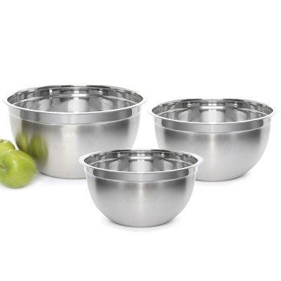 Stainless Steel 3 Piece Nesting Nested Mixing Bowl Set