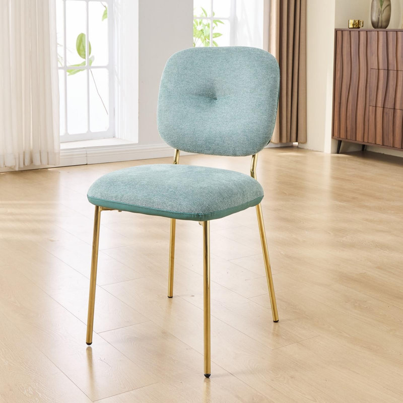 Modern Dining Chairs Set Of 2 (Only Including Chair), Teal, Gold