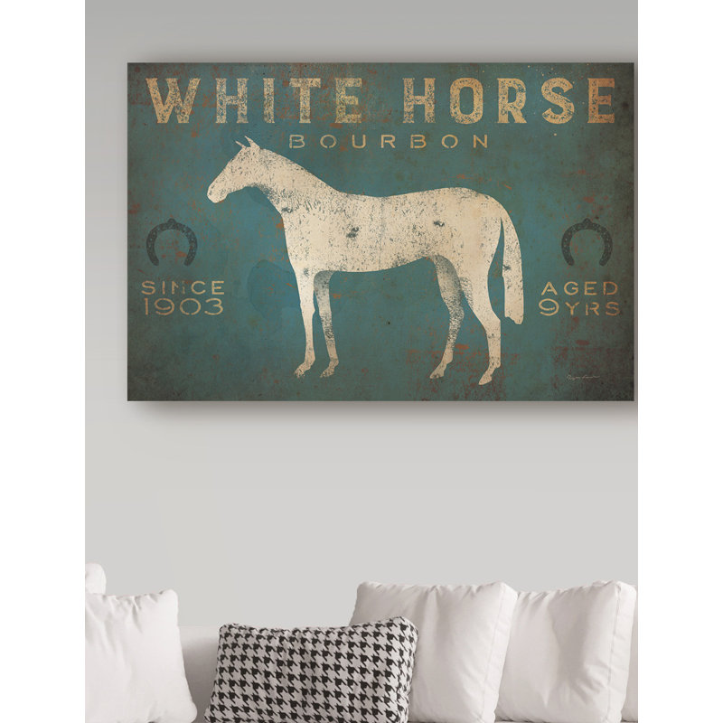 « white cheval no kentucky crop », reproduction d’impression sur toile tendue, H 12 po x l 19 po x P 2 po