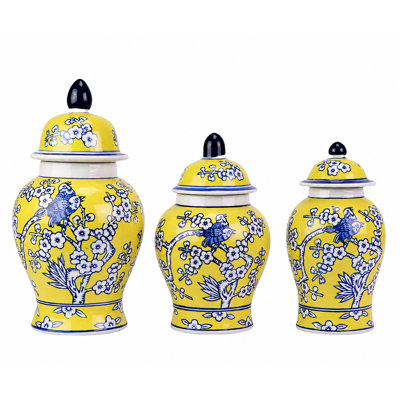 Set of 3 Cherry Blossom Food Safe Jars