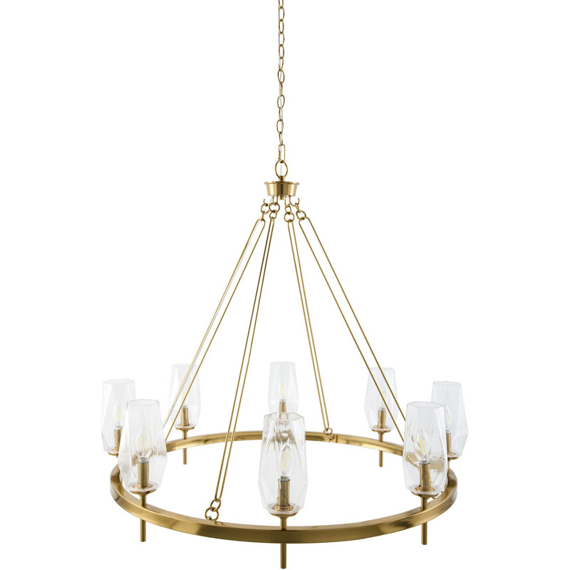 Soriano Chandelier, Brass, 8