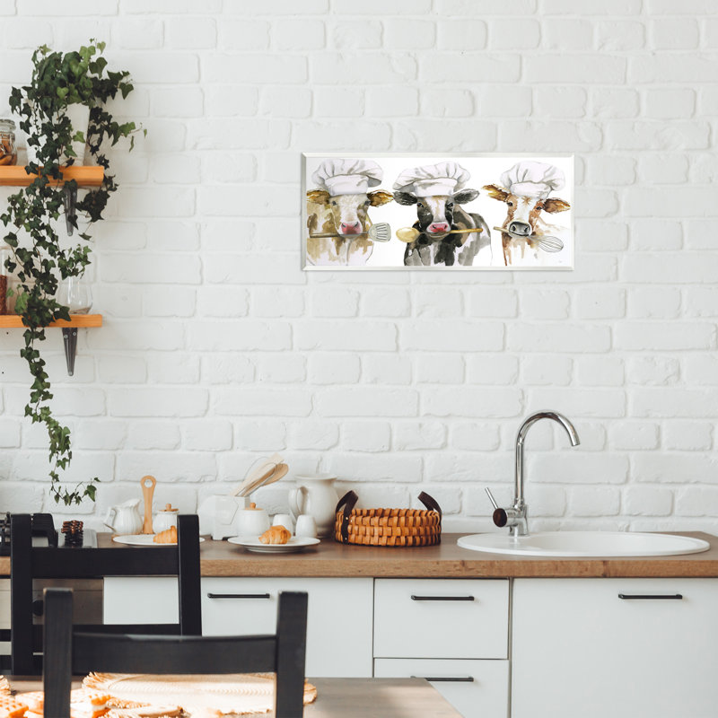 Cow Chefs with Utensils Wall Plaque, design by Nan