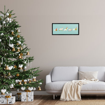 Festive Dog Breeds, art de la giclée encadrée par Carrie Cantwell