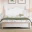 White Queen Size Platform Bed, Retro Appeal With Wood Slat Support Style Bed Secure And Support,