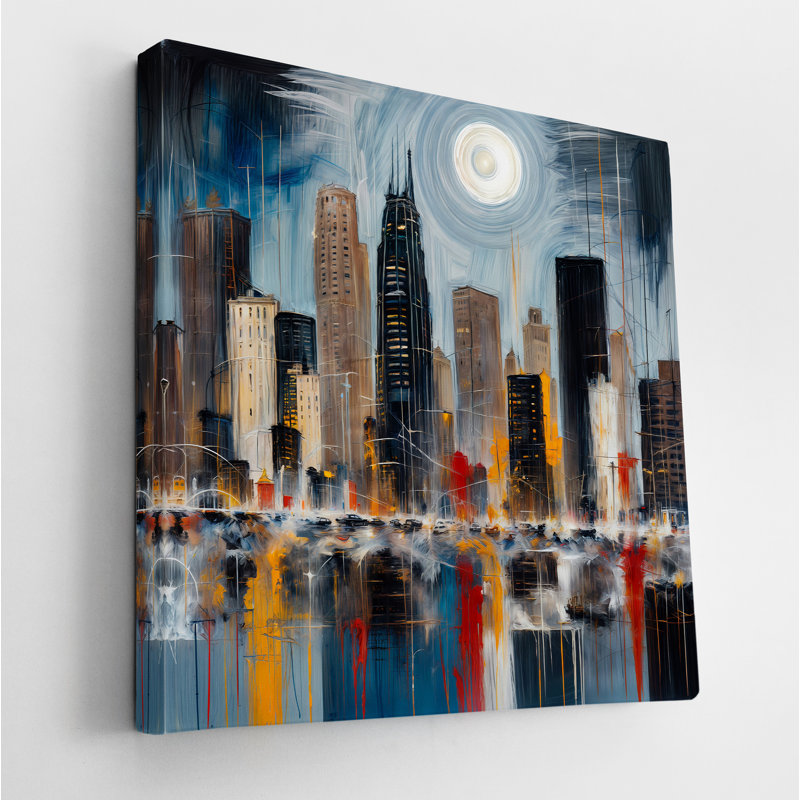 Paysage urbain illuminé, H 24 po x l 24 po