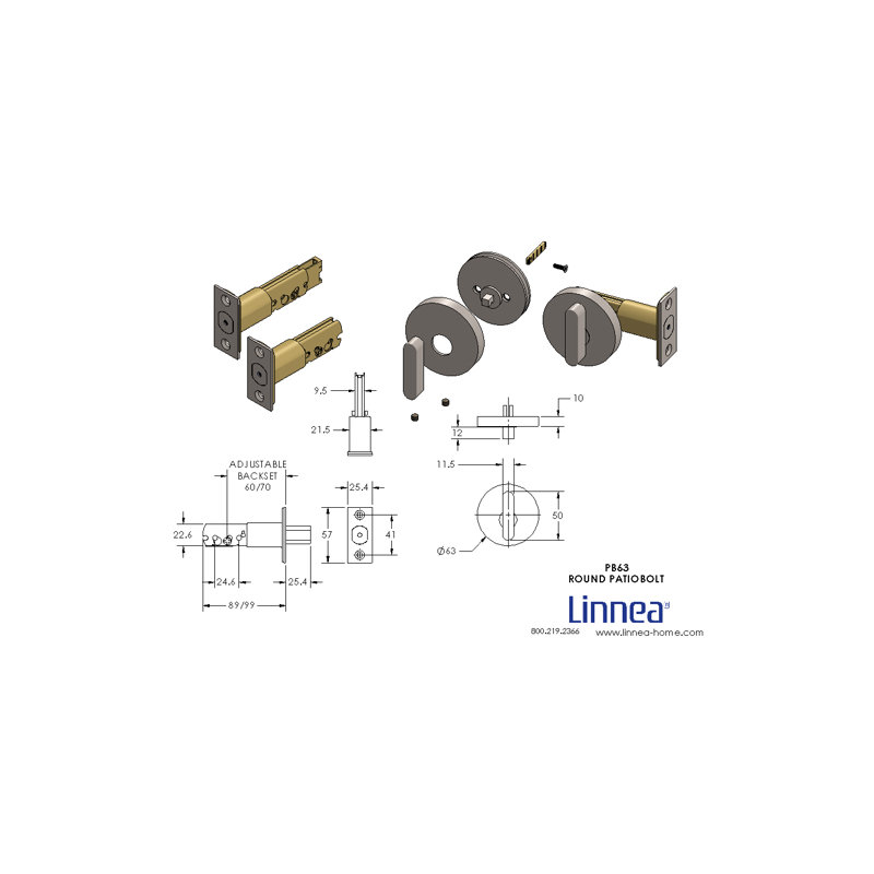 One Sided Deadbolt, Satin Brass