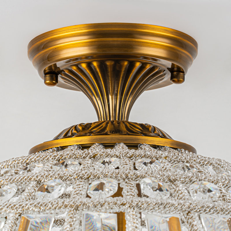 Plafonnier semi-encastré en cristal 1 lumière Ennu