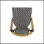 Ensemble de 2 chaises bistro d'extérieur en ratine et aluminium PE, noir et blanc