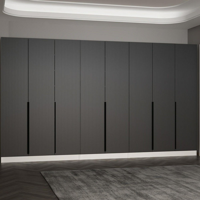 Modern Anthracite Hall Stand, 7.9 x 82.7 x 13.8 inches | 100% Melamine Coated Particle Board, Thickness: 0.7 inches | Stylish & Functional Storage Solution for Entryway, Contemporary Design, Durable & Elegant Finish