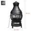 45" Cast Iron Smokeless Chiminea with Mesh Screen, Sliding Door & Rain Cap