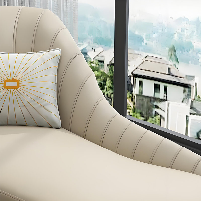 Chaise longue de loisir en cuir synthétique, Accoudoir à gauche (vu de face)