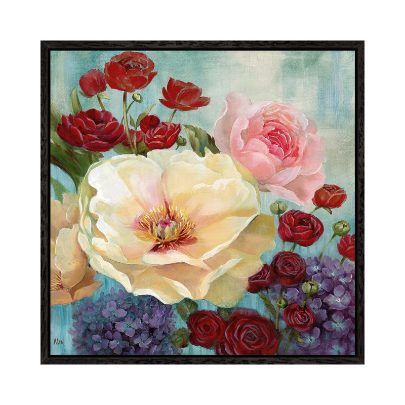 June's Celebration I 1 Piece Painting on Canvas, 93.98 cm H x 93.98 cm W, Black Framed