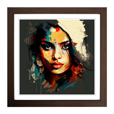 Indian Woman Abstract - Framed Print
