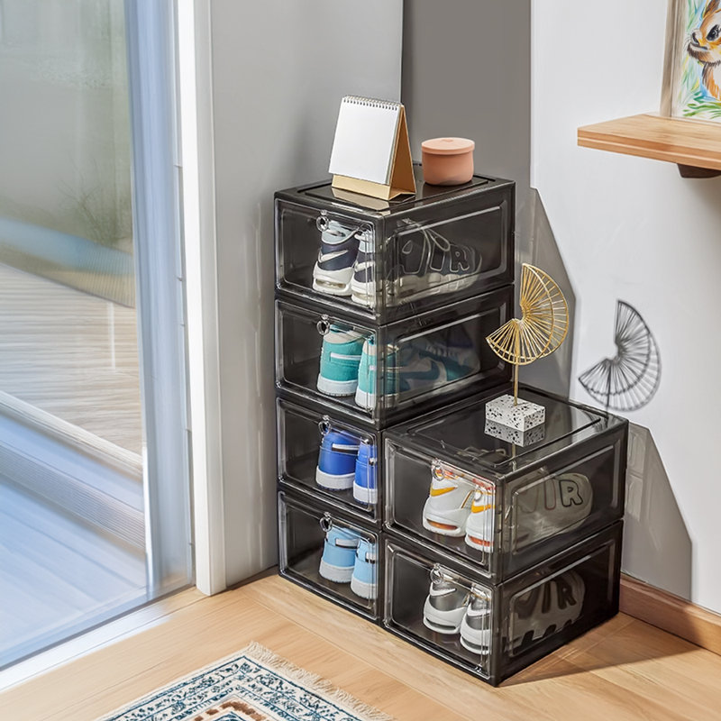 6 Pair Stackable Shoe Storage Cabinet