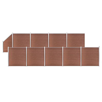 Naila 185.42cm H x 652cm W Brown Composite Fence Panels