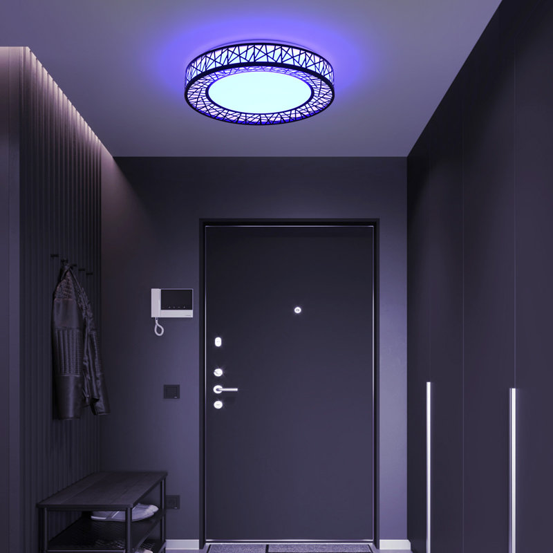 Bird's Nest Dimmable Integrated LED RGB Flush Mount , 3.50" H x 15.70" W x 15.70" D