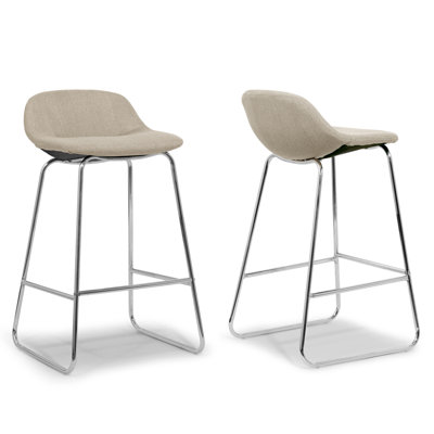 Vappu Upholstered Counter Stool with Metal Frame