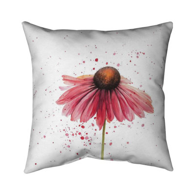 Pink daisy - 16"x16" Throw pillow - Poly twill - Print on demand