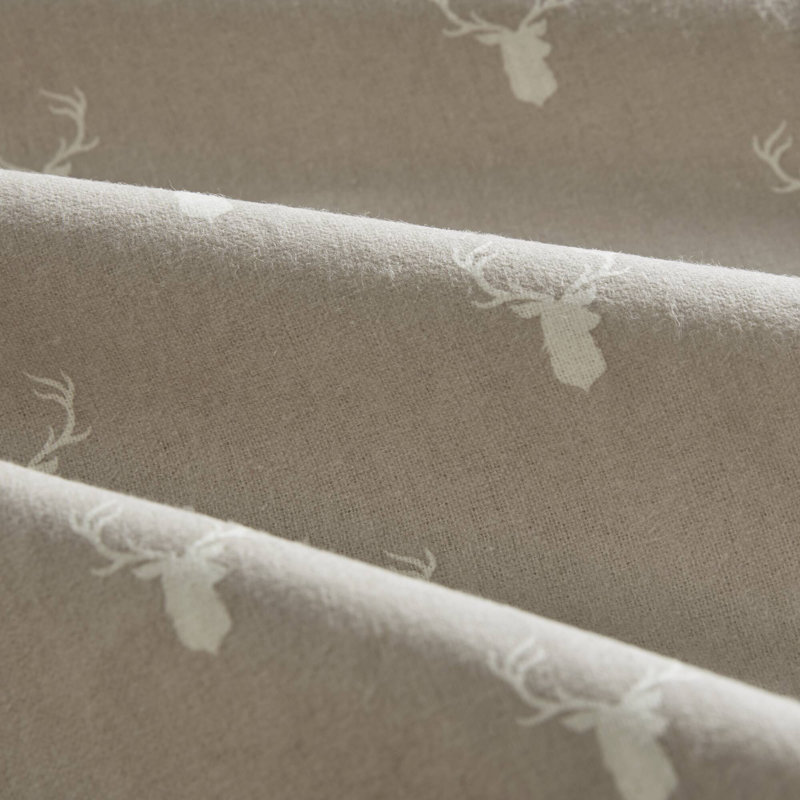 100% Cotton Flannel Printed Sheet Set With Animal And Plant Print, Full Sheet Set with 2 Pillowcases