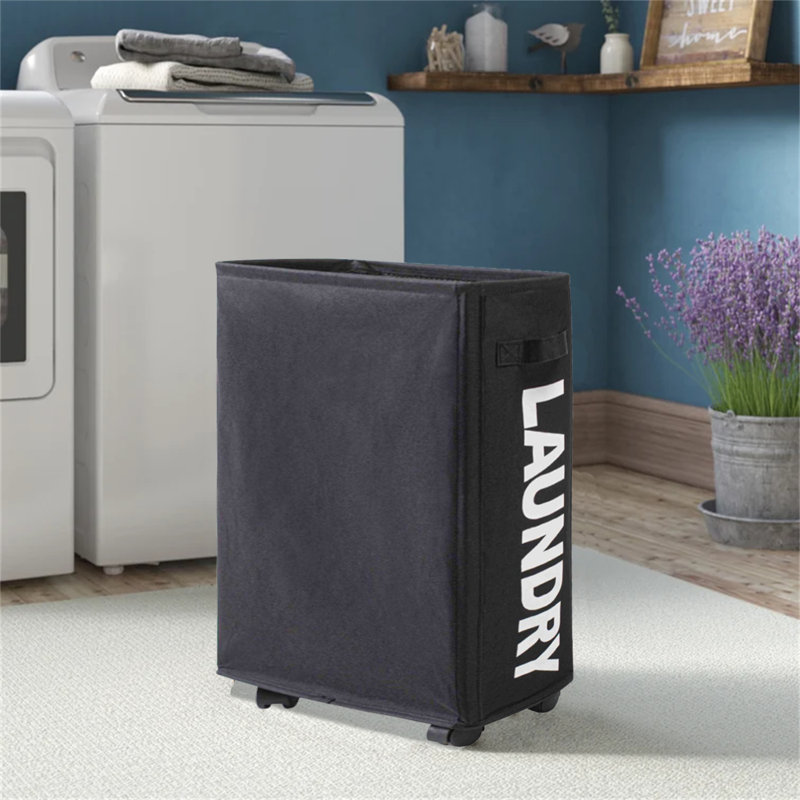 Panier à linge pliable, Noir / blanc