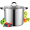 Marmite en acier inoxydable de 12 pintes avec couvercle Cook N Home Professional, grande marmite avec poignées Stay-Cool, marmite pour pâtes, spaghetti, compatible avec la plupart des cuisinières