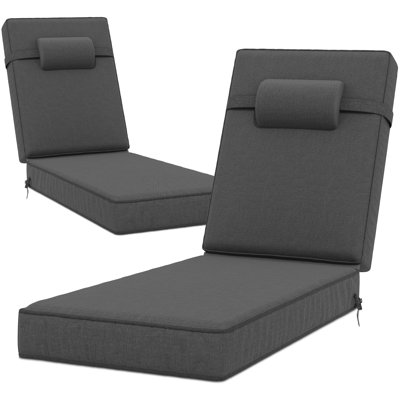 80" X 26" X 4" Outdoor Olefin Chaise Lounge Cushions(Set Of 2) by Hokku Designs