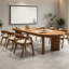 Modern Brown Oval Solid Wood Conference Table-130119366