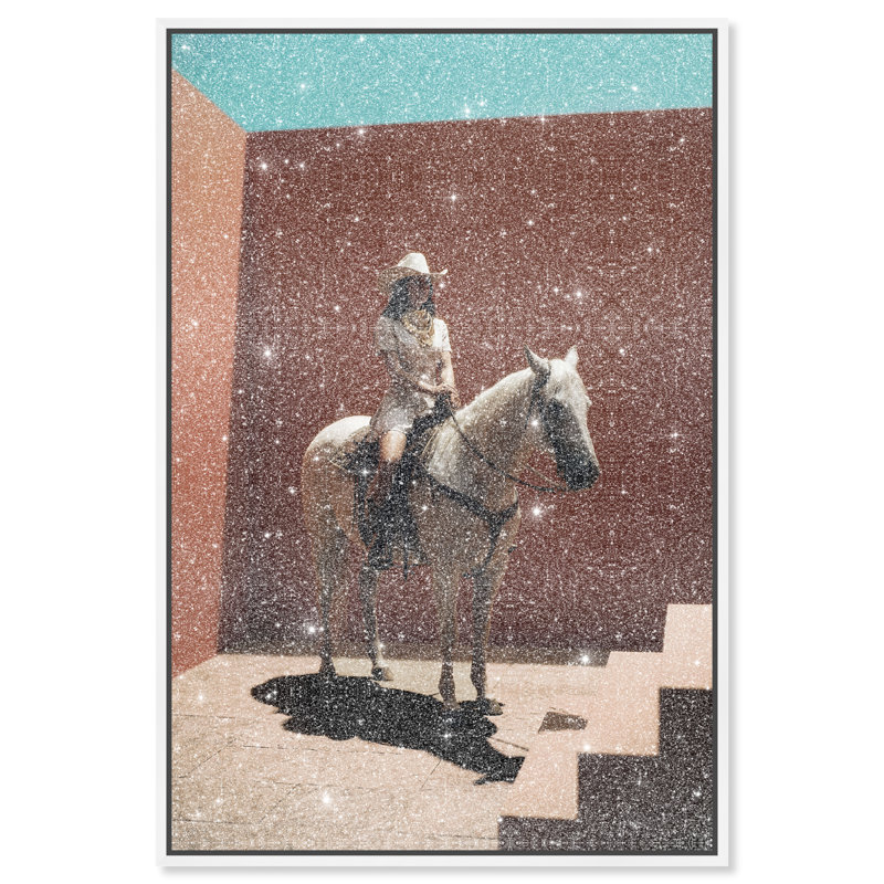 Cowgirl Surreal II Print by Oliver Gal, 11"H x 16"W, White Floater Frame