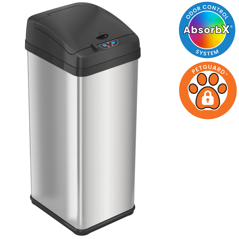 Touchless Stainless Steel 13 Gallon Motion Sensor Trash Can
