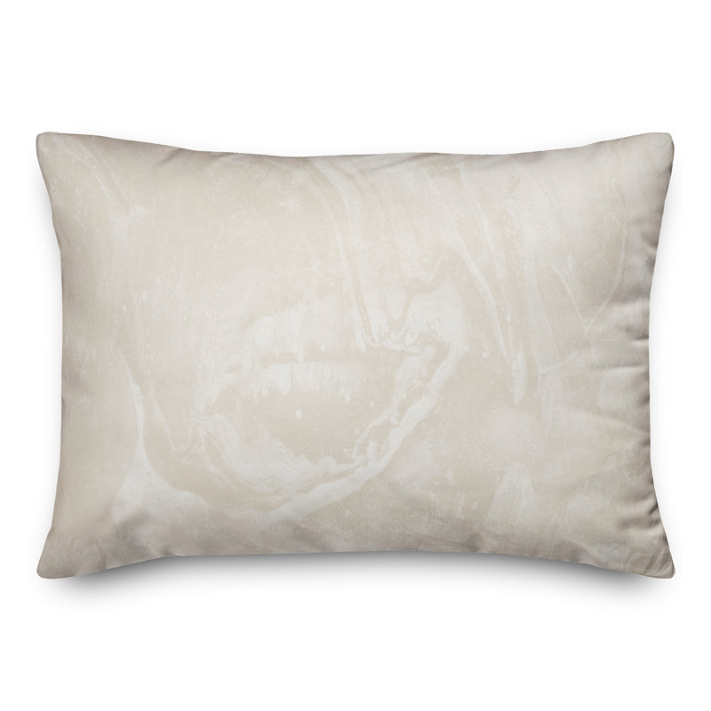 Abstract Outdoor Reversible Throw Pillow, White